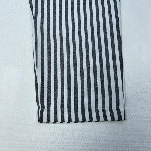 Venti6 Womens Paper Bag Striped Ankle Pants Belted Gray/White Size Medium - Picture 5 of 9